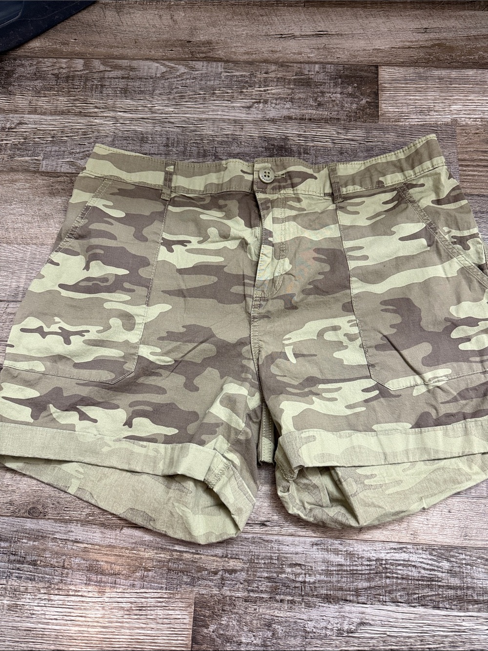 Womens Cargo Shorts in Olive Camo - Utility Style